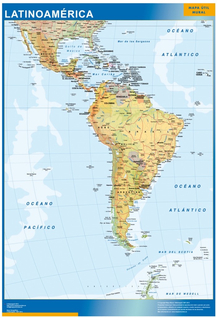 Mapa de Latinoamérica Tienda Mapas