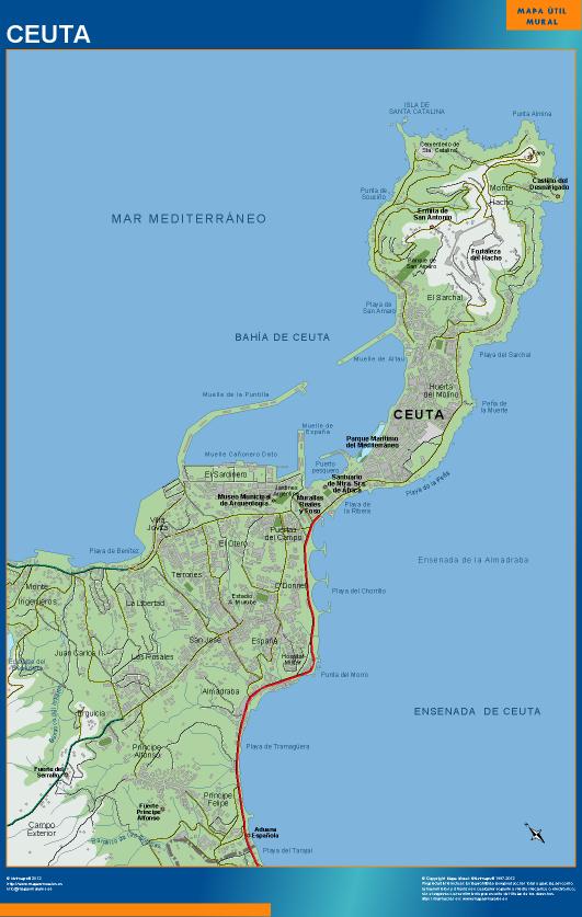 mapa Ceuta accesos