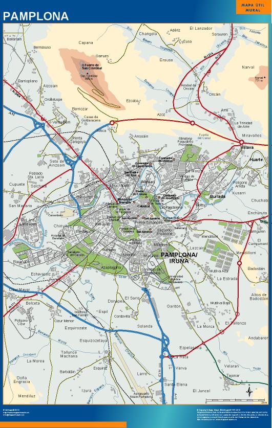 mapa Pamplona accesos