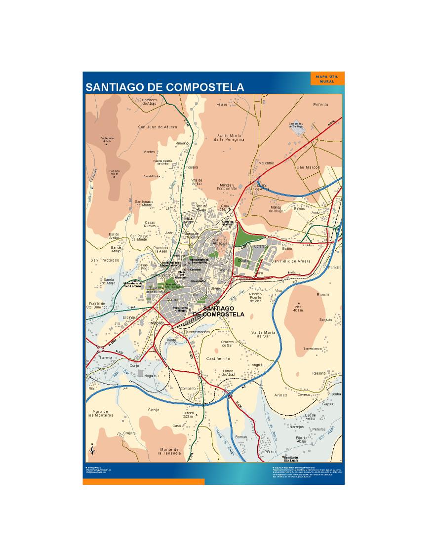 mapa Santiago de Compostela accesos