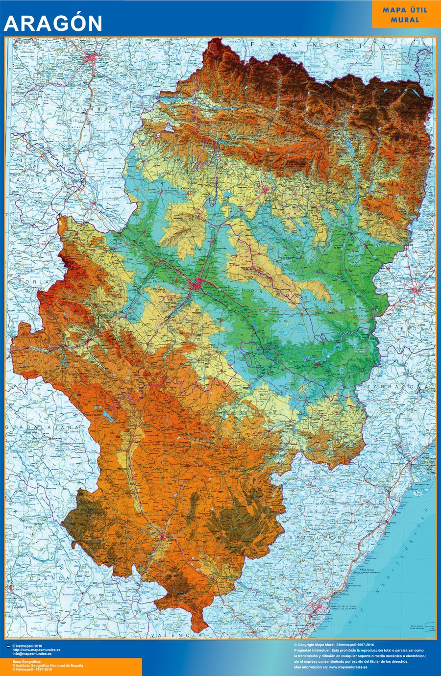 Mapa Gigante Aragon Relieve