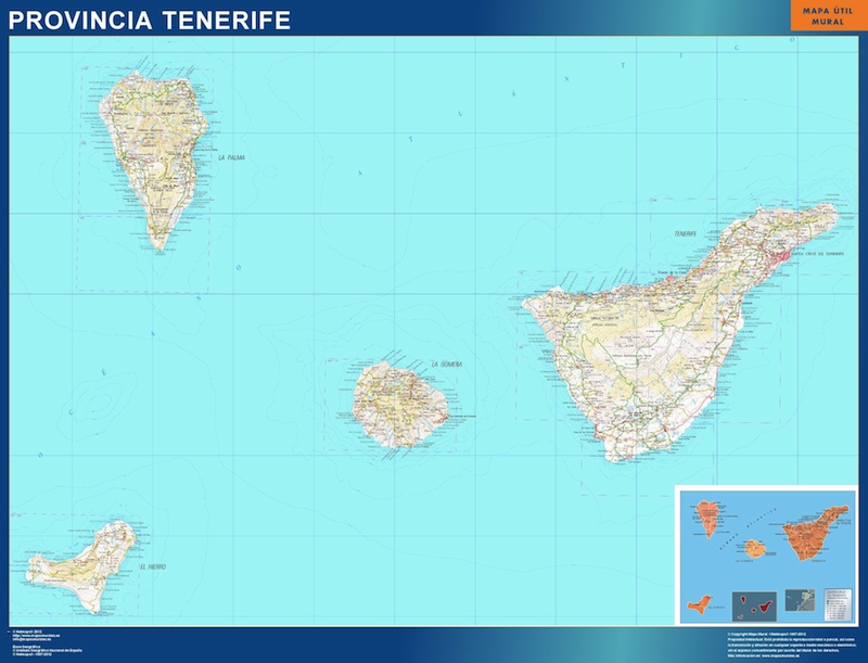 mapa mural tenerife