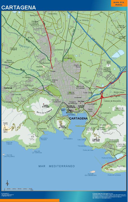 mapa Cartagena accesos
