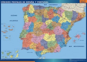 mapa espana codigos postales gigante