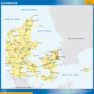 mapa Dinamarca