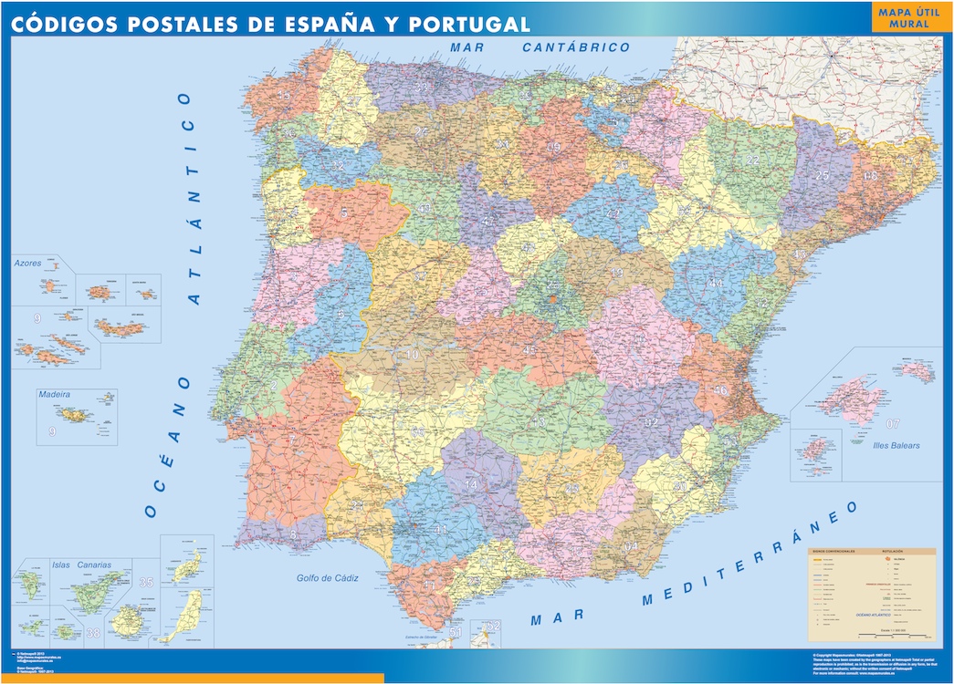 mapa espana codigos postales