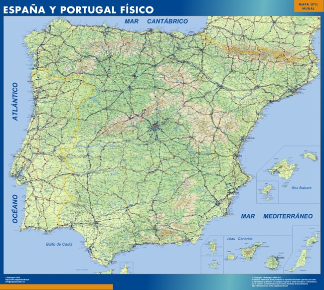 mapa espana fisico