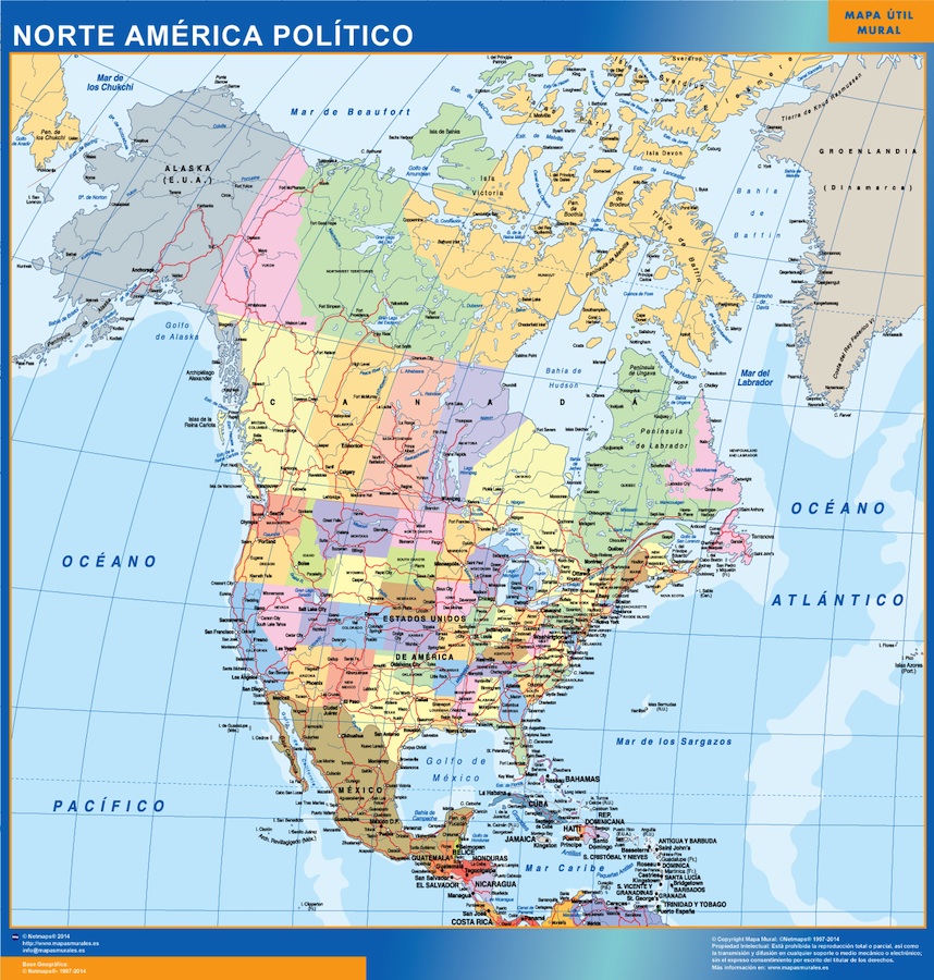 mapa america norte