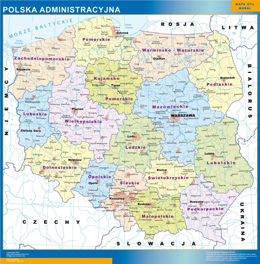 mapa administracion polonia