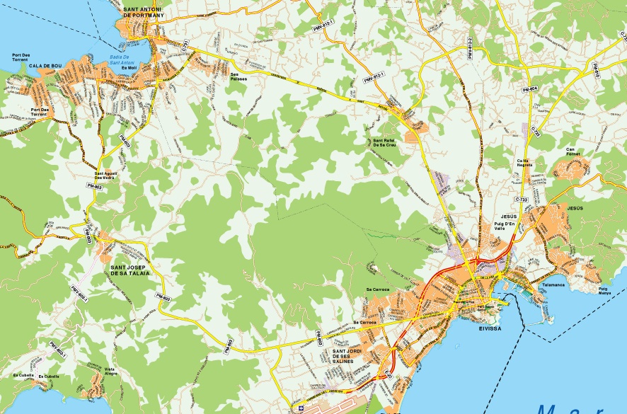 mapa ibiza