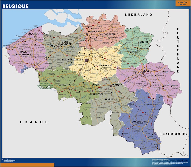 Mapa Bélgica