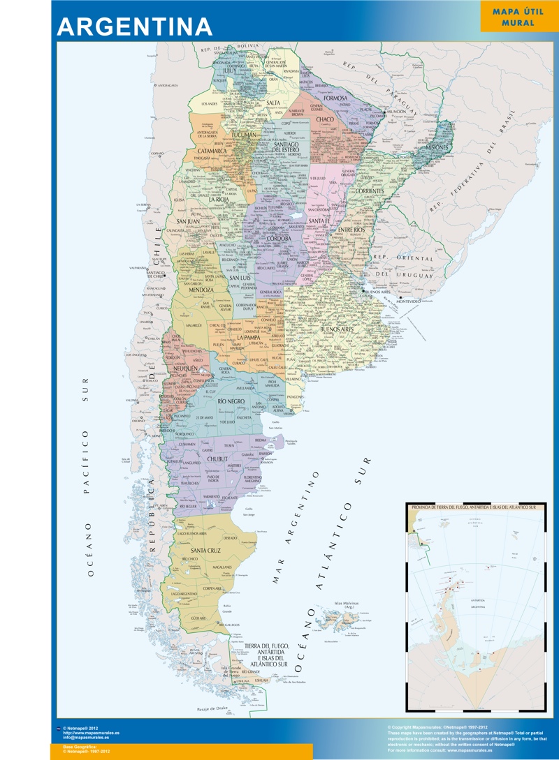 mapa argentina | Mapas Murales de España y el Mundo