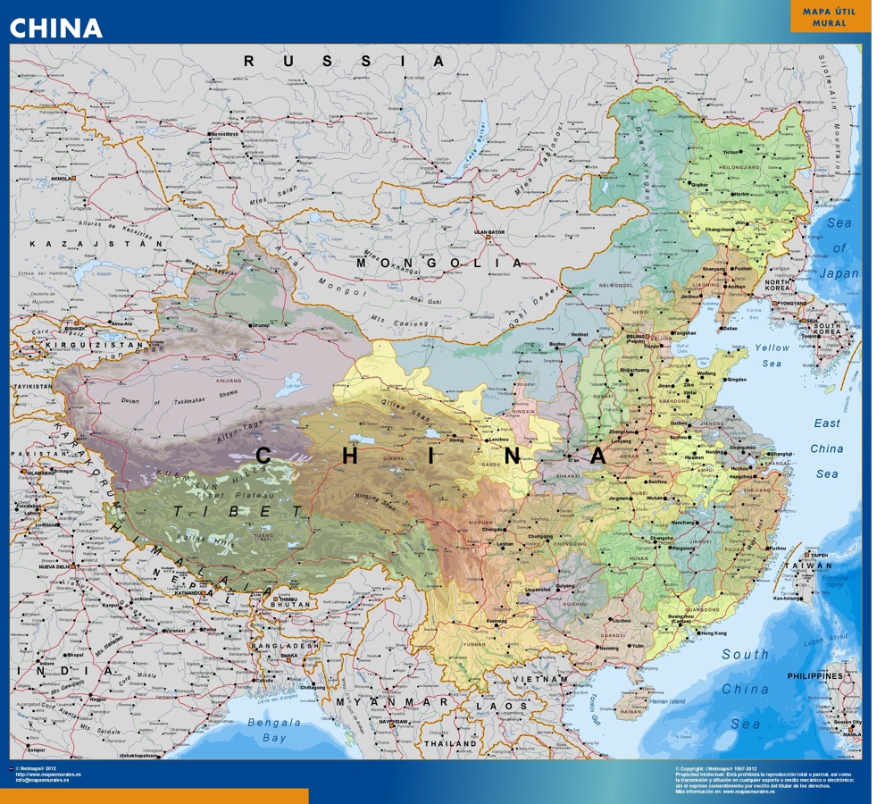 Mapa China | Mapas Murales de España y el Mundo
