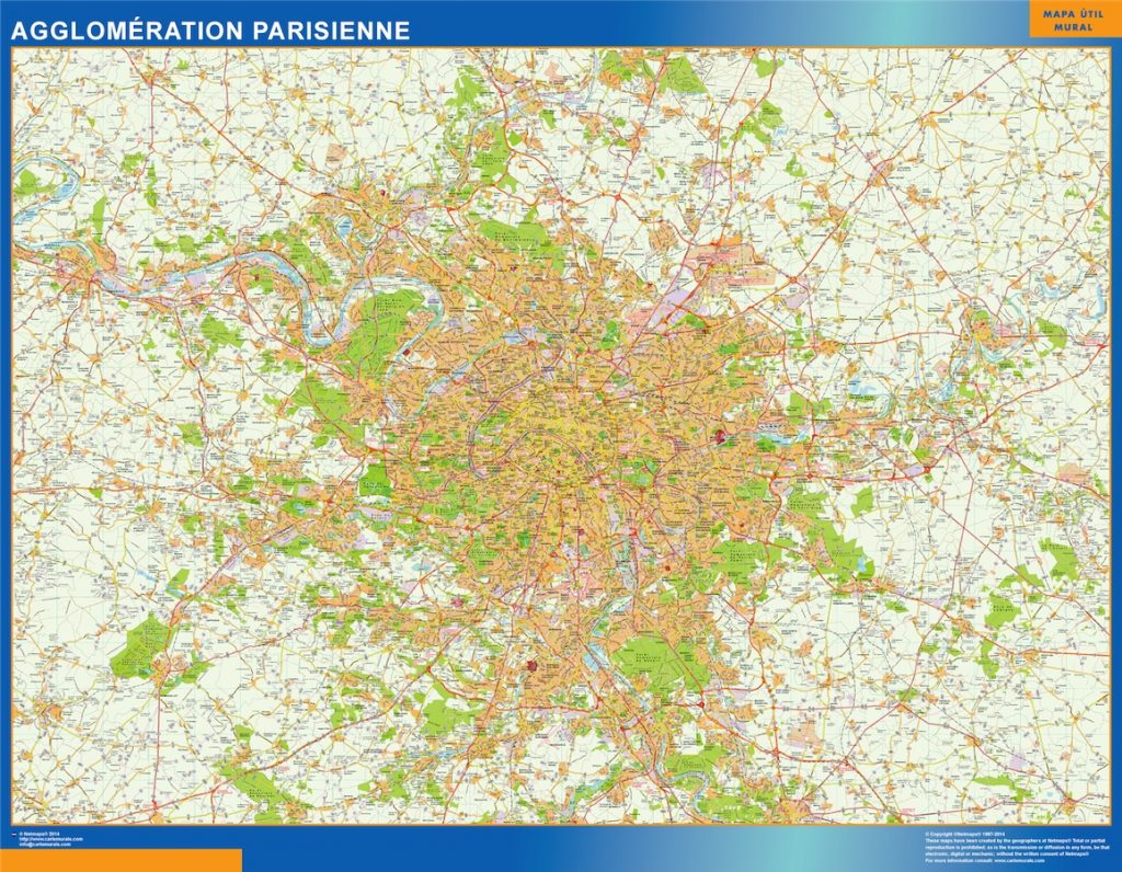 Mapa Paris Metropolitano distritos