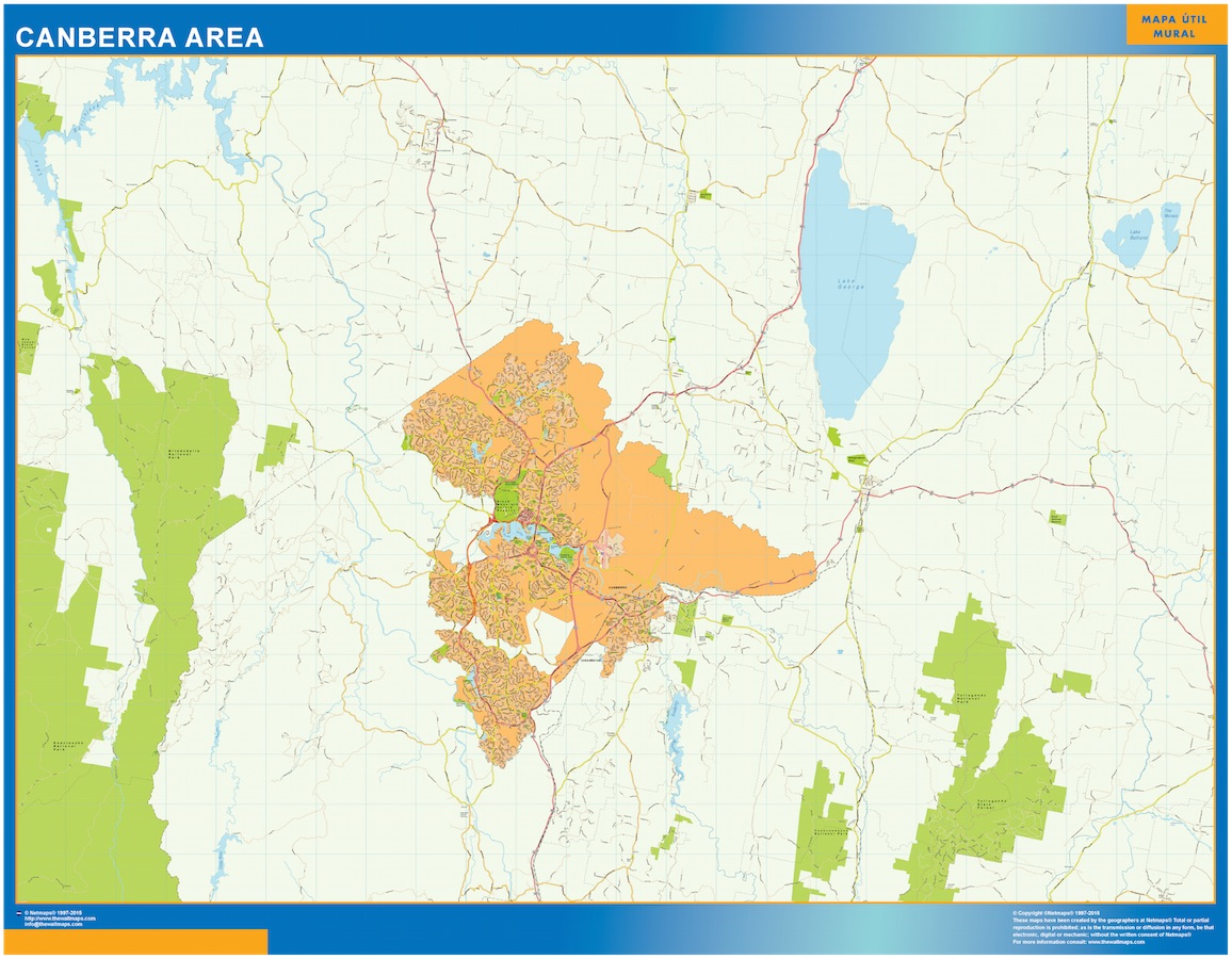 Mapa Canberra Area Australia