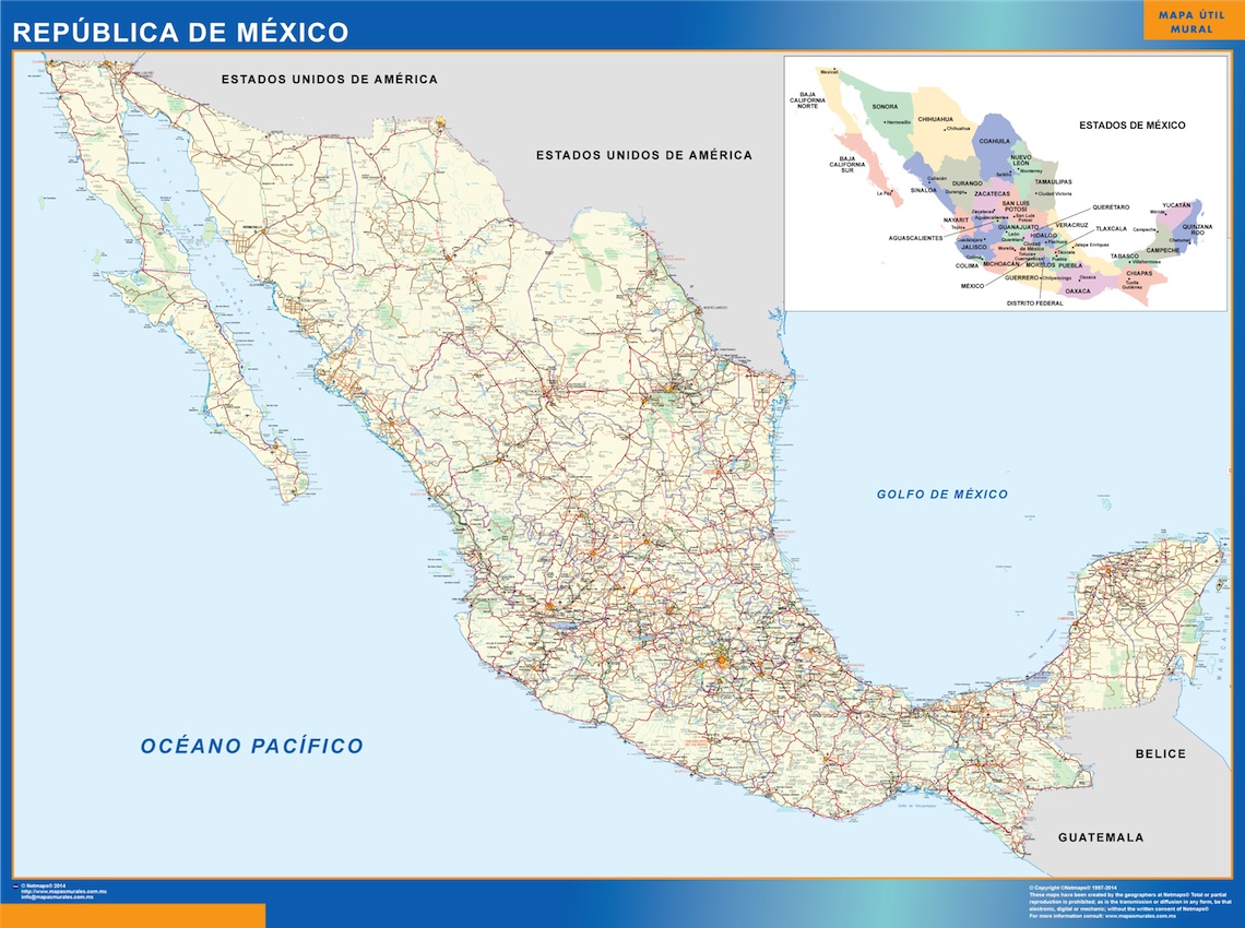 Mapa Mexico Mapas Murales De España Y El Mundo