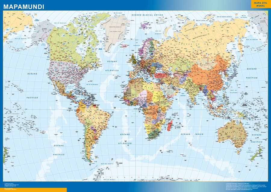 Mapa Mundo. Tienda Mapas Murales