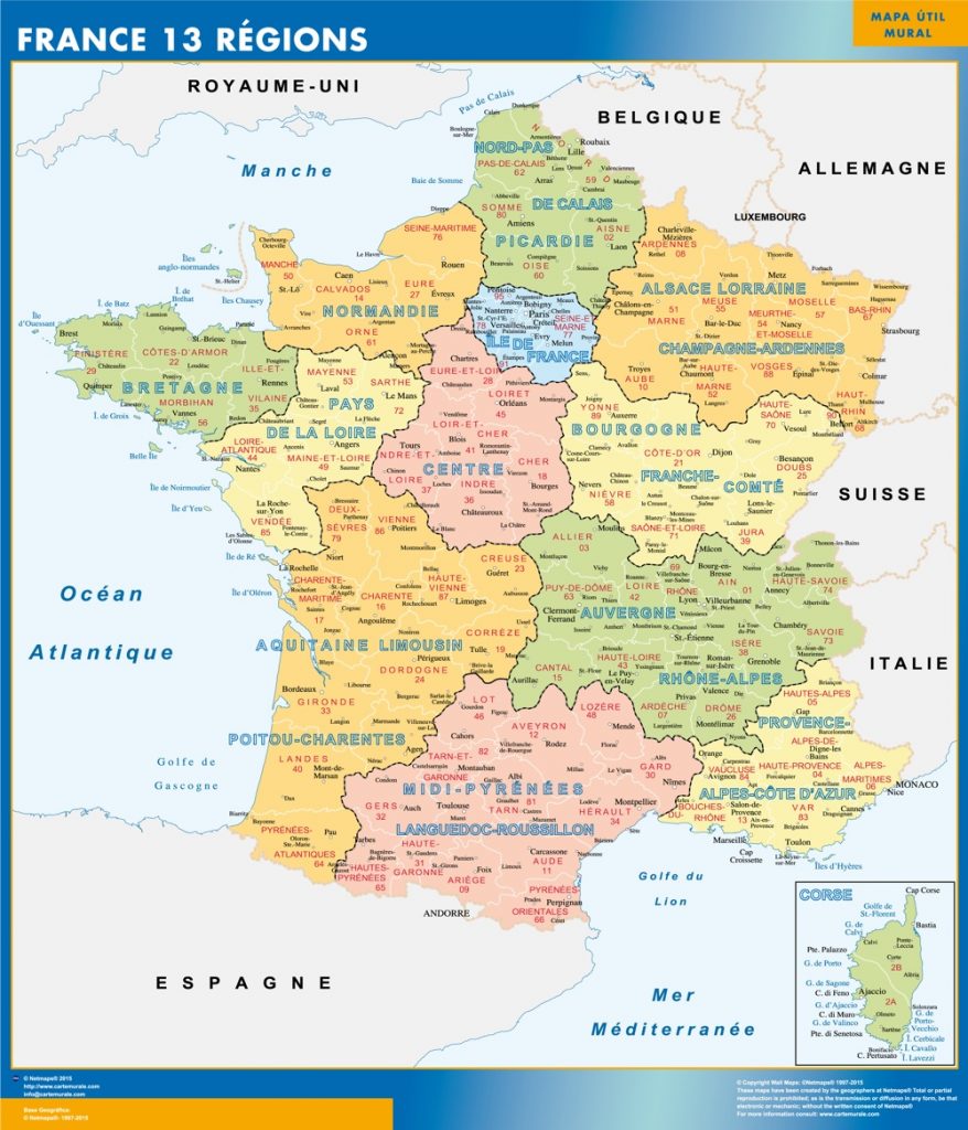 Mapa Nuevas Regiones Francia