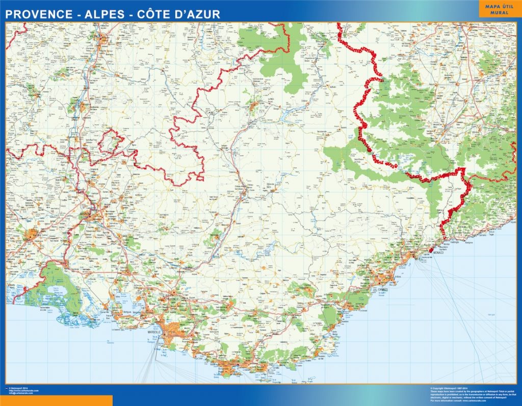 Mapa Provence Alpes Cote Azur