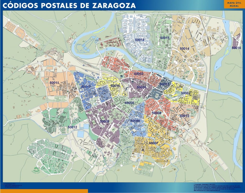 Mapa Zaragoza Codigos Postales
