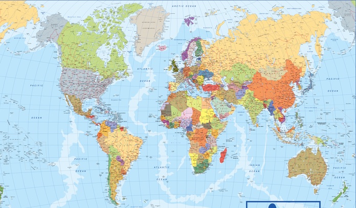 Mapa mundo ingles