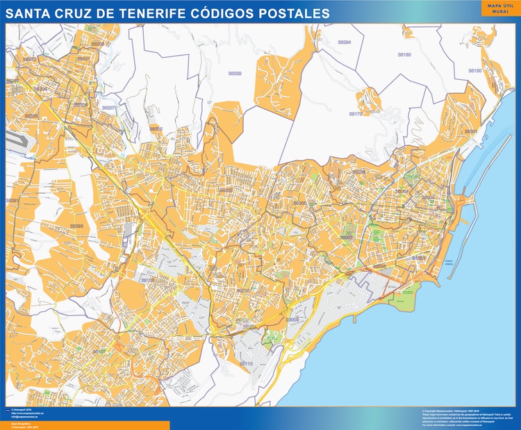 Mapa Santa Cruz de Tenerife codigos postales