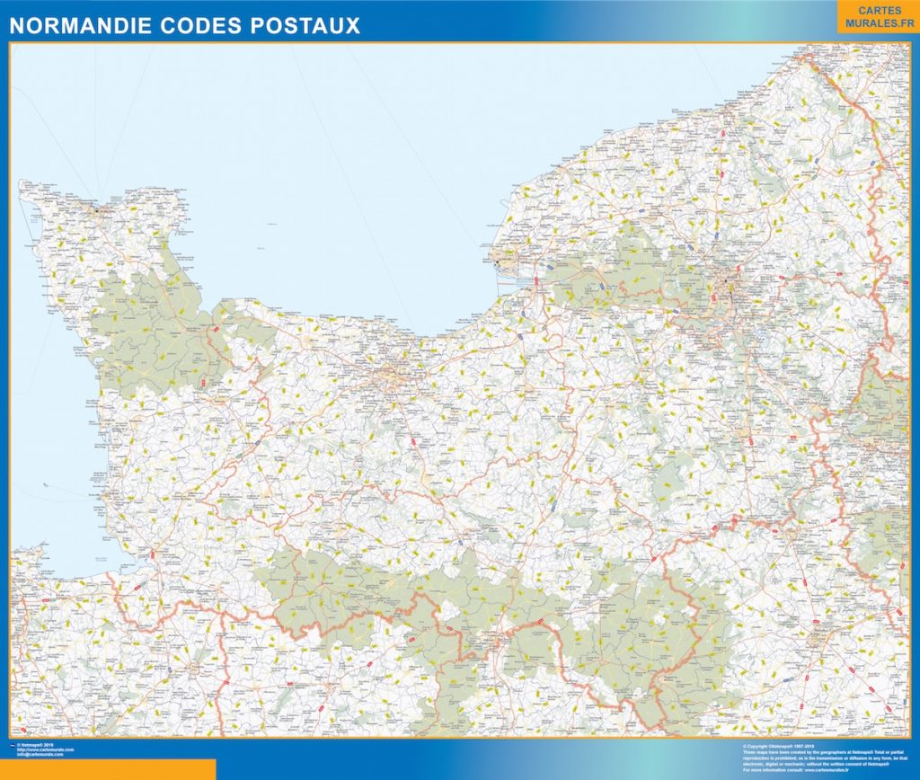 Mapa Normandie codigos postales