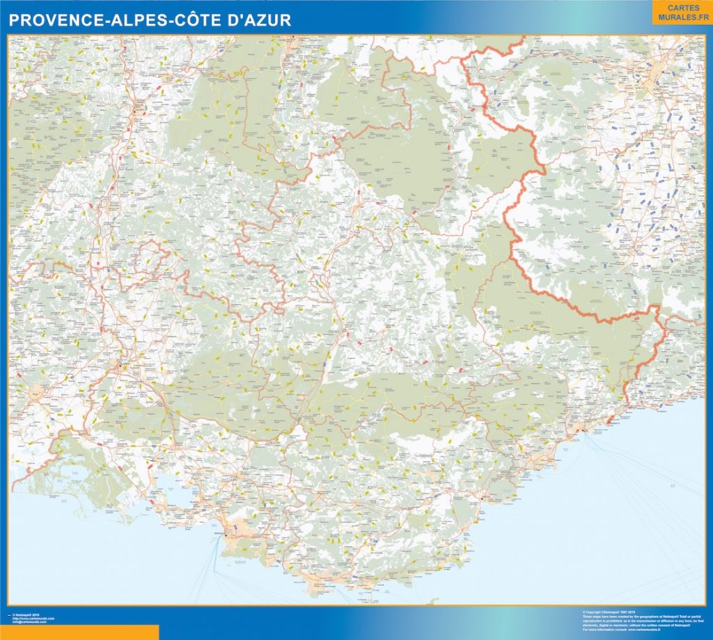 Mapa Region Provence alpes cote azur