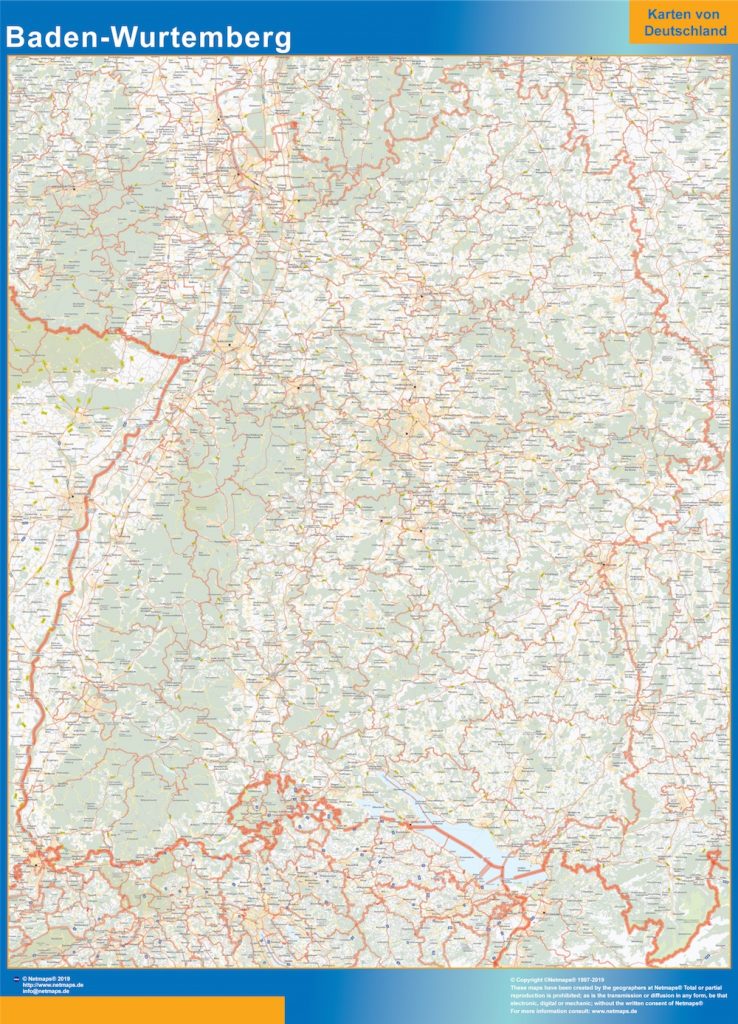 Mapa Baden-Wurtemberg Alemania