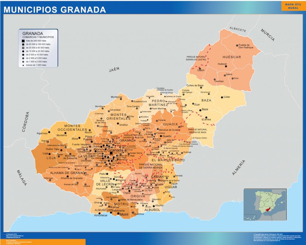 Mapa municipios provincia Granada