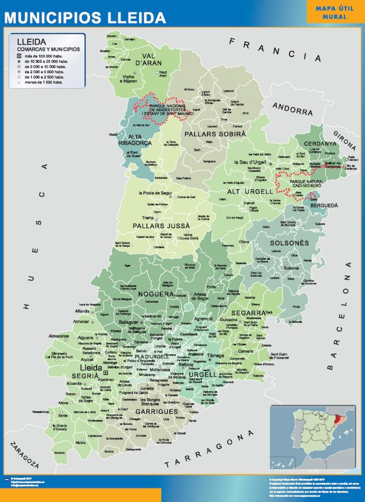 Mapa municipios provincia Lerida