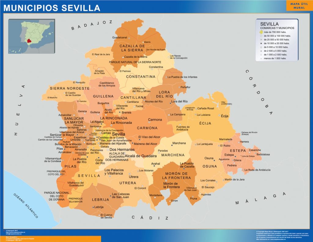 Mapa municipios provincia Sevilla