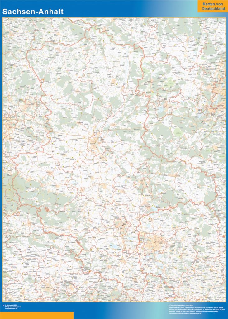 Sajonia-Anhalt Lander mapa