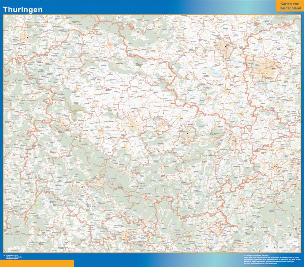 Thuringen Lander mapa