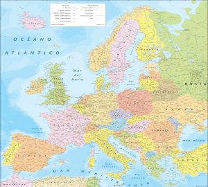 Mapa Europa politico pared